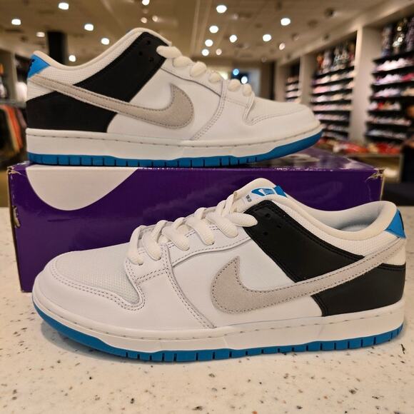 Nike SB Dunk Low Laser Blue / White / Neutral Grey / Black BQ6817 101 - Picture 1 of 9